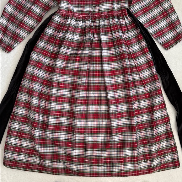{NWOT} Strasburg | Holiday Tartan Plaid Silk Velour Belted Classic Dress (8Y) - Picture 7 of 16